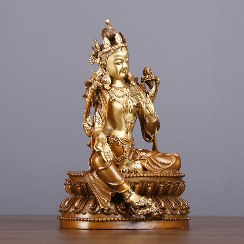 Green Tara Bodhisattva Statue 27cm Copper Brass Protection