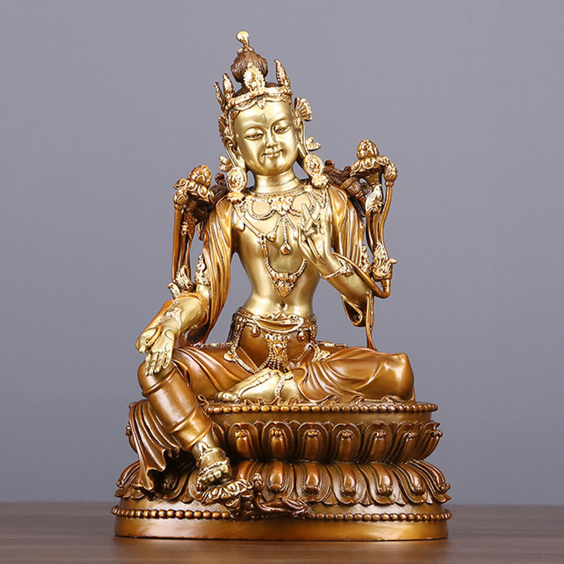 Green Tara Bodhisattva Statue 27cm Copper Brass Protection