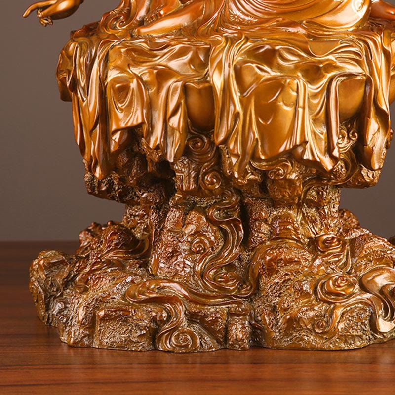 24cm Brass Avalokitesvara Buddha Statue for Success