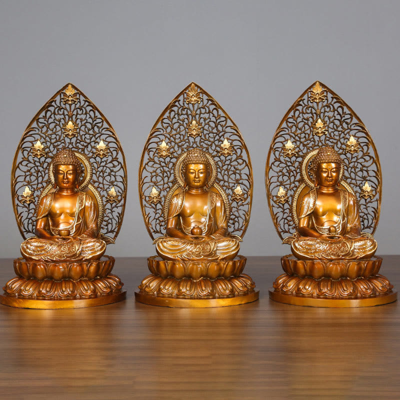 24" Copper Buddha Statue | Sakyamuni Amitabha Serenity
