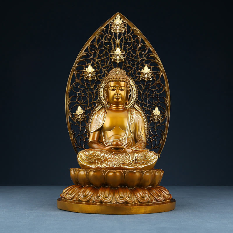 24" Copper Buddha Statue | Sakyamuni Amitabha Serenity