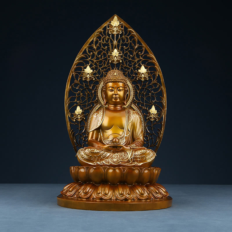 24" Copper Buddha Statue | Sakyamuni Amitabha Serenity