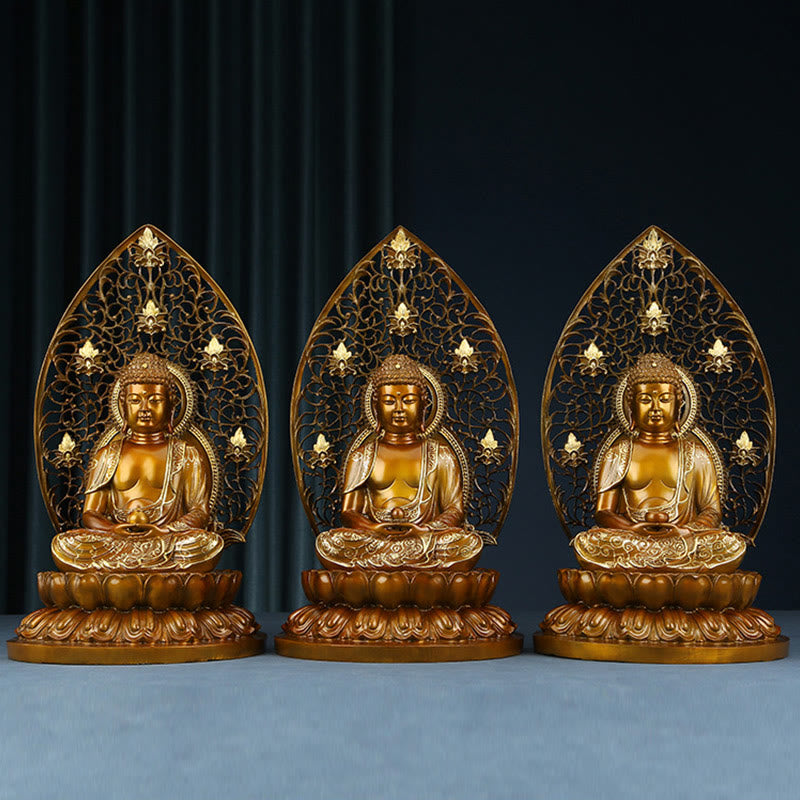 24" Copper Buddha Statue | Sakyamuni Amitabha Serenity