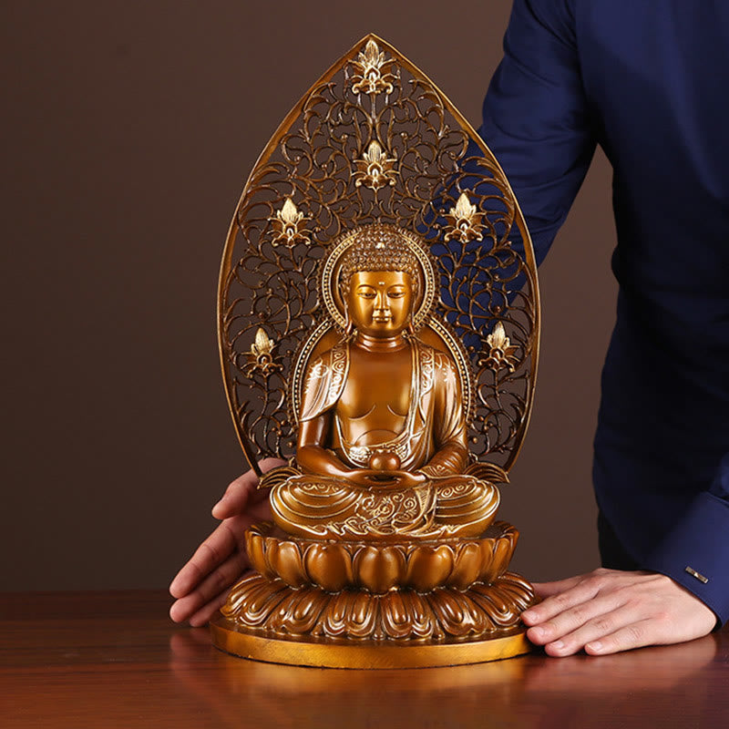 24" Copper Buddha Statue | Sakyamuni Amitabha Serenity