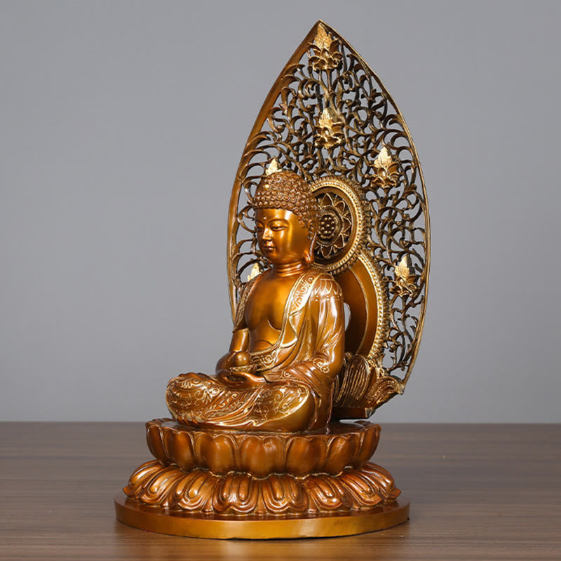 24" Copper Buddha Statue | Sakyamuni Amitabha Serenity