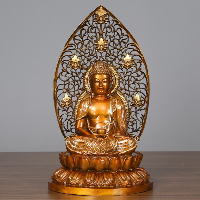 24" Copper Buddha Statue | Sakyamuni Amitabha Serenity