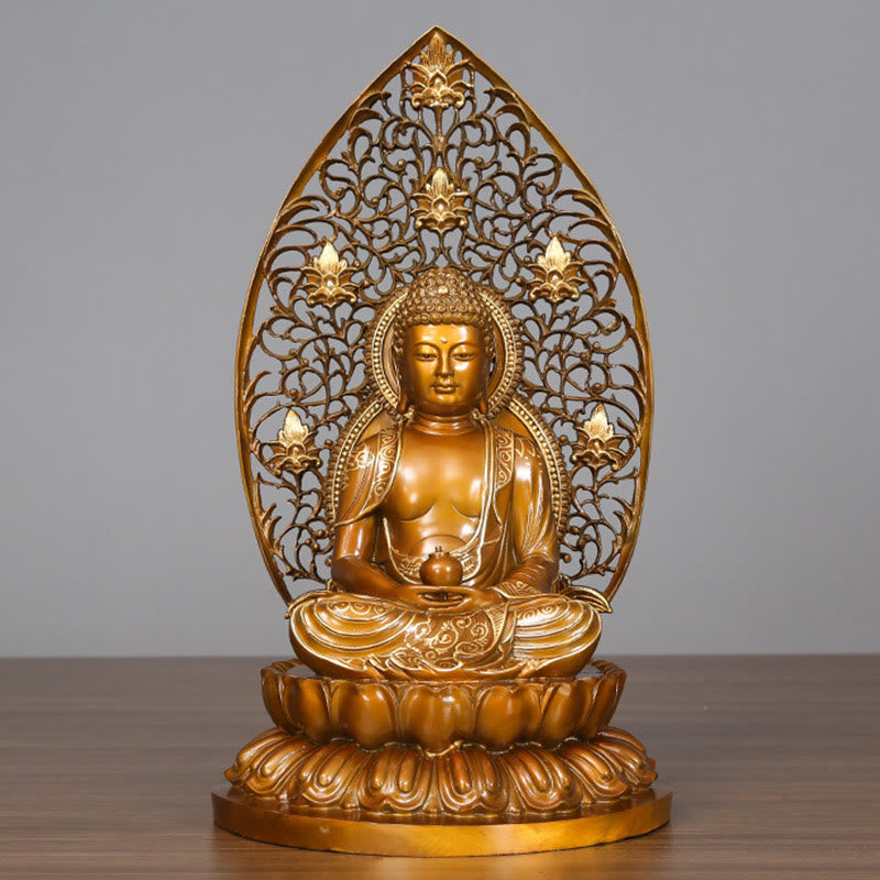 24" Copper Buddha Statue | Sakyamuni Amitabha Serenity