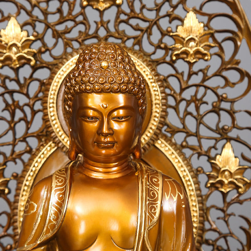 24" Copper Buddha Statue | Sakyamuni Amitabha Serenity