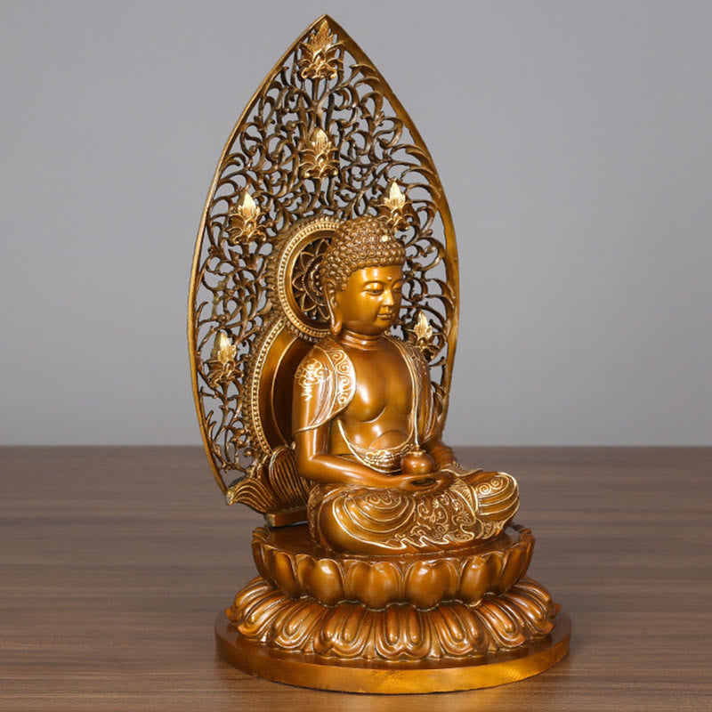 24" Copper Buddha Statue | Sakyamuni Amitabha Serenity