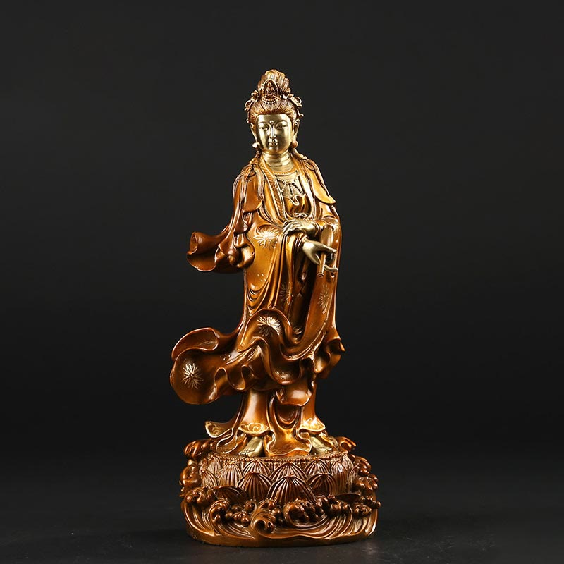 Small Copper Avalokitesvara Statue | Harmony Decor 11cm