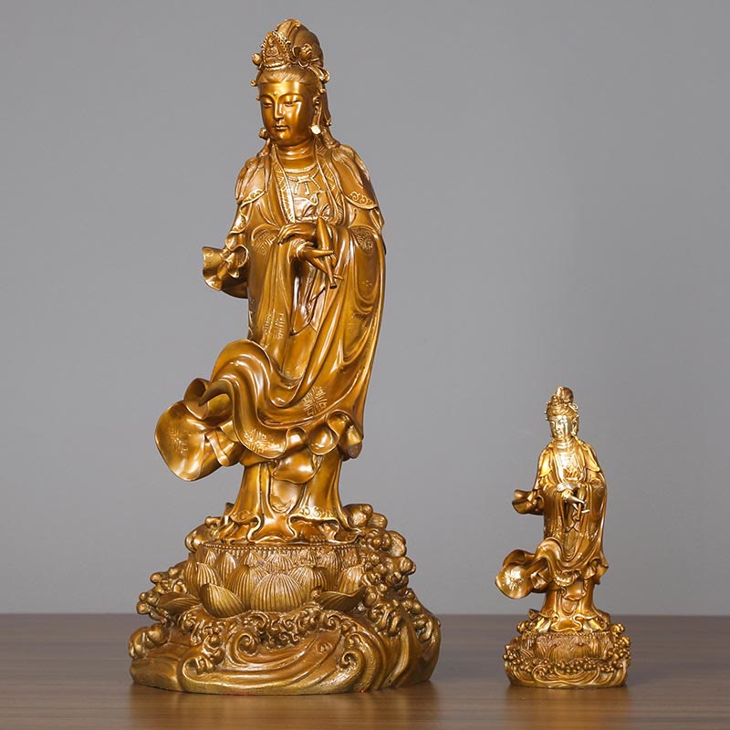 Small Copper Avalokitesvara Statue | Harmony Decor 11cm