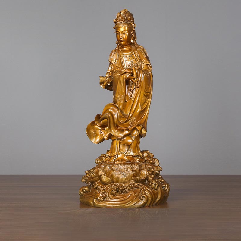Small Copper Avalokitesvara Statue | Harmony Decor 11cm