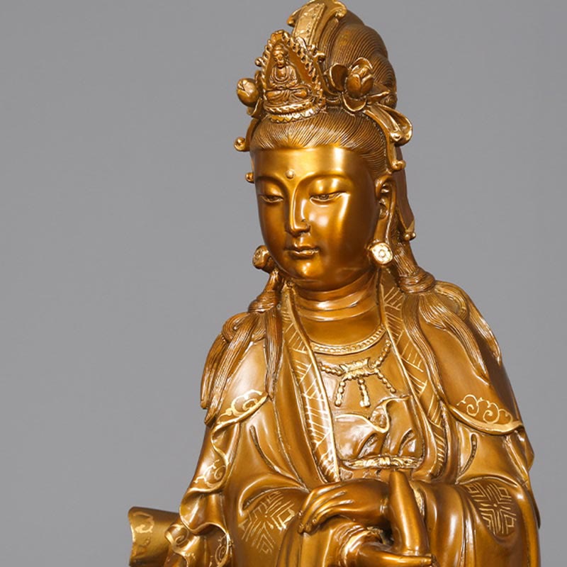Small Copper Avalokitesvara Statue | Harmony Decor 11cm