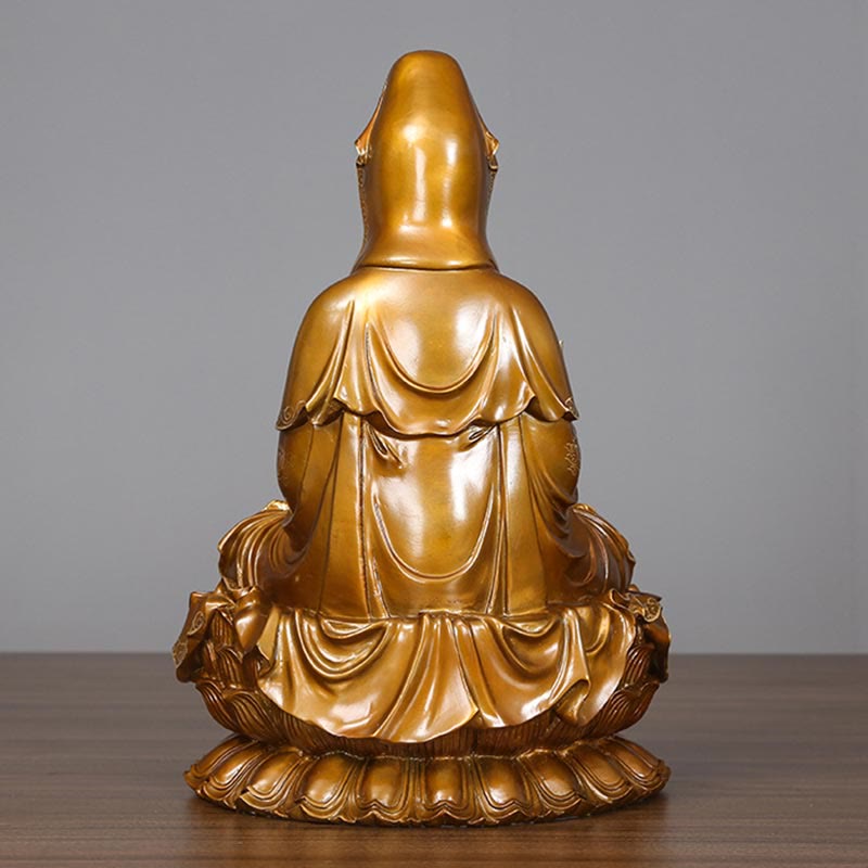 Kwan Yin Copper Buddha Statue 27in for Harmony & Peace