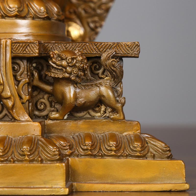 Large Avalokitesvara Buddha Statue in Brass and Copper, 65cm