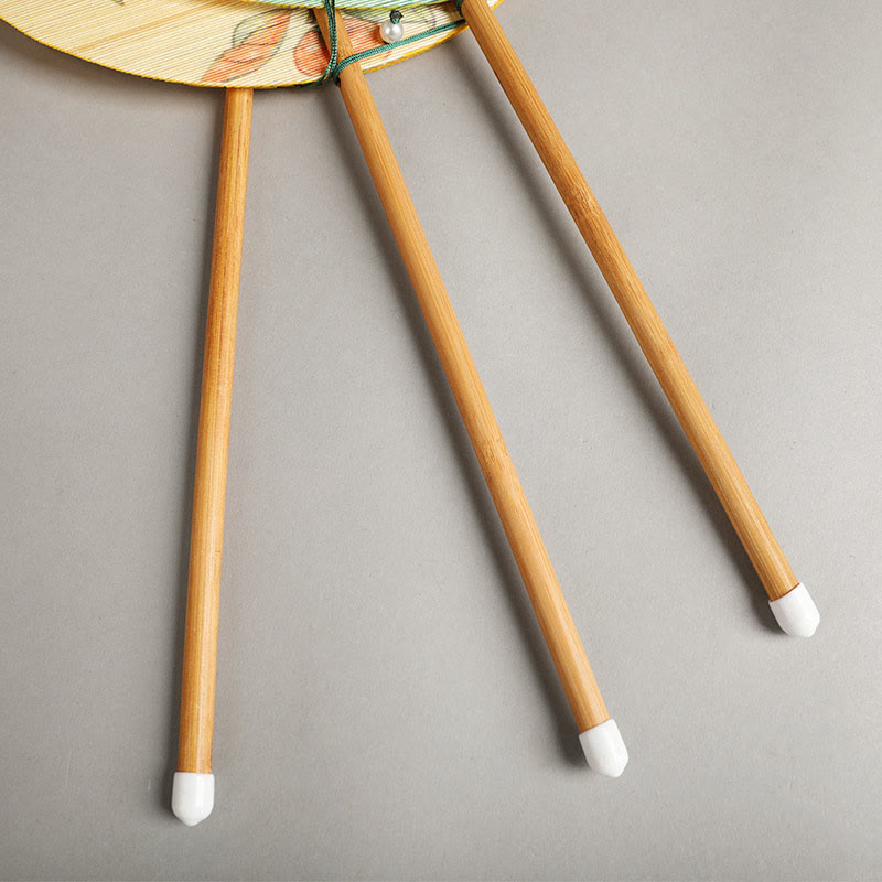 Handmade Bamboo Folding Fan 24cm with Koi Fish Lotus Design