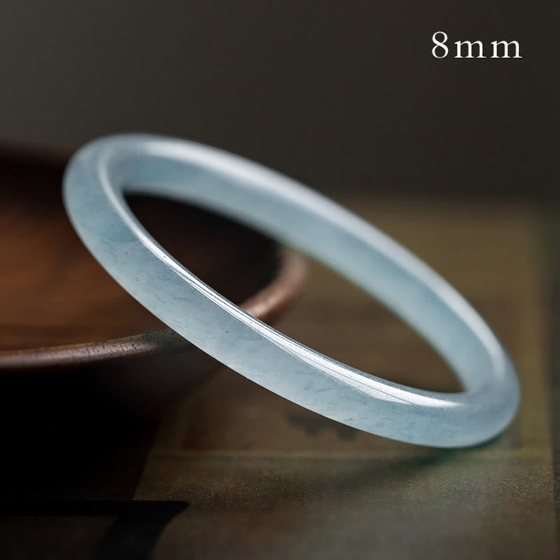 Aquamarine Serenity Bangle Bracelet - 6mm & 8mm Options