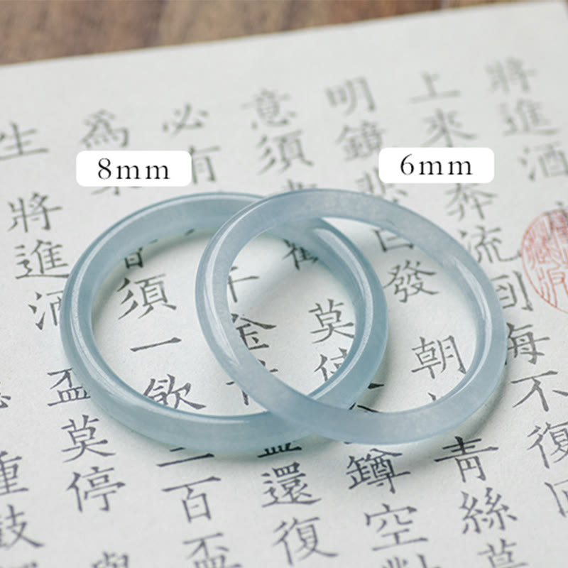 Aquamarine Serenity Bangle Bracelet - 6mm & 8mm Options