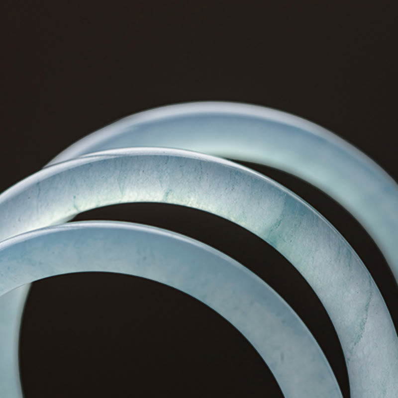 Aquamarine Serenity Bangle Bracelet - 6mm & 8mm Options