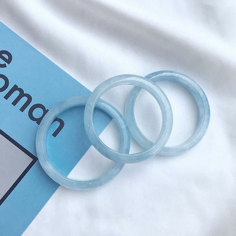 Natural Aquamarine Blessing Bangle Bracelet