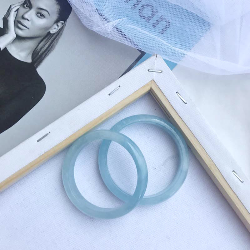 Natural Aquamarine Blessing Bangle Bracelet