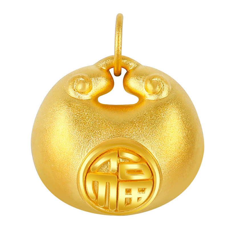 999 Gold Fu Character Spiritual Pendant Necklace
