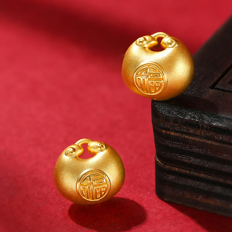 999 Gold Fu Character Spiritual Pendant Necklace