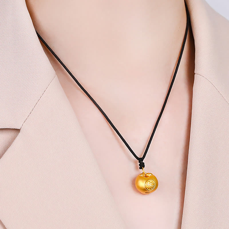 999 Gold Fu Character Spiritual Pendant Necklace