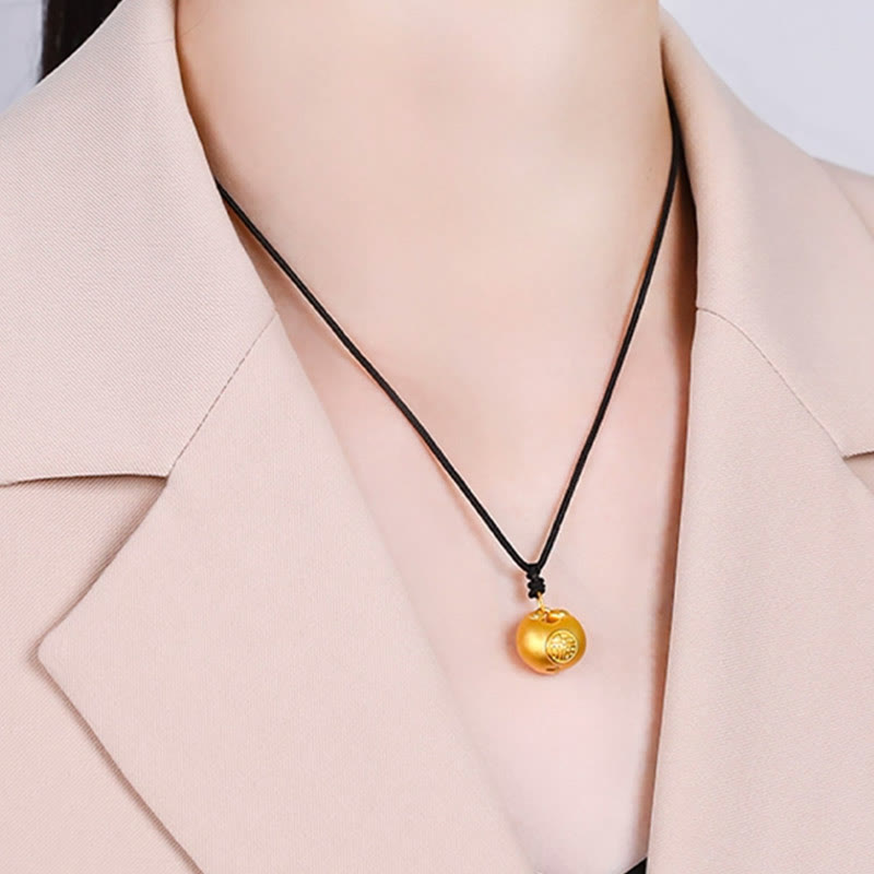 999 Gold Fu Character Spiritual Pendant Necklace