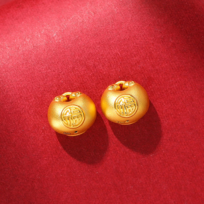 999 Gold Fu Character Spiritual Pendant Necklace