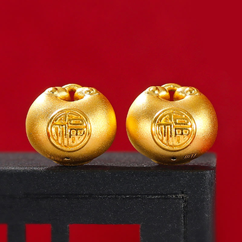 999 Gold Fu Character Spiritual Pendant Necklace