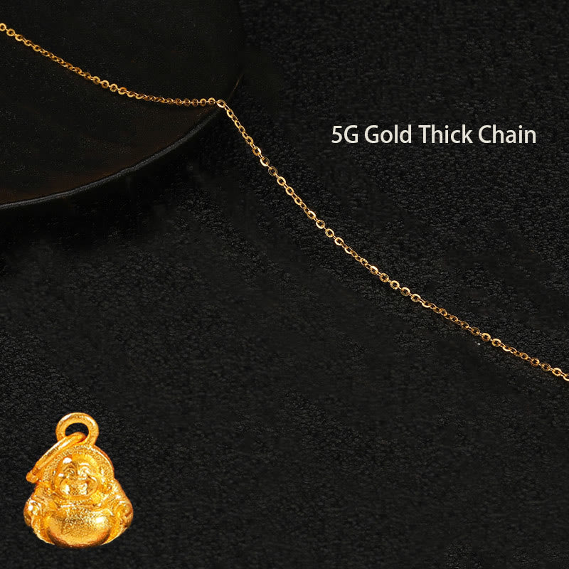 Halskette mit Anhänger „Lachender Buddha“ aus 999er Gold für Glück und Reichtum