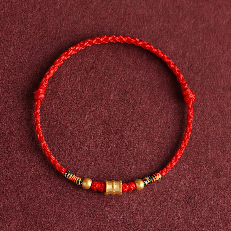 999 Gold Bucket Shape Braided Rope Bracelet for Luck
