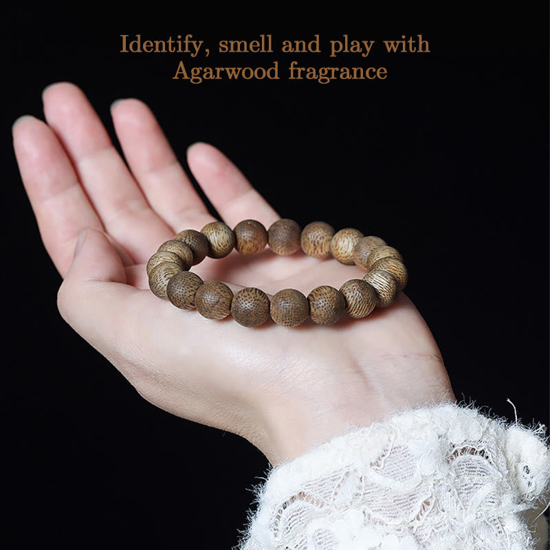 Natural Brunei Texture Agarwood Strength Bracelet 12mm