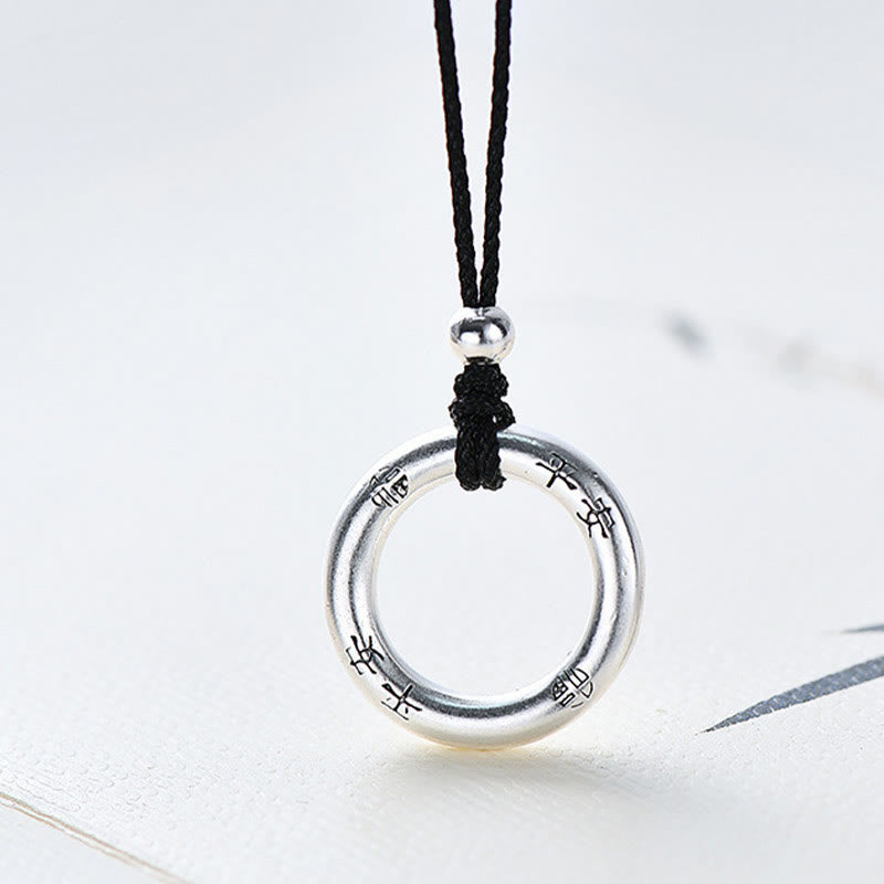 Halskette mit Peace-Schnalle aus Sterlingsilber | Spiritueller Schutz