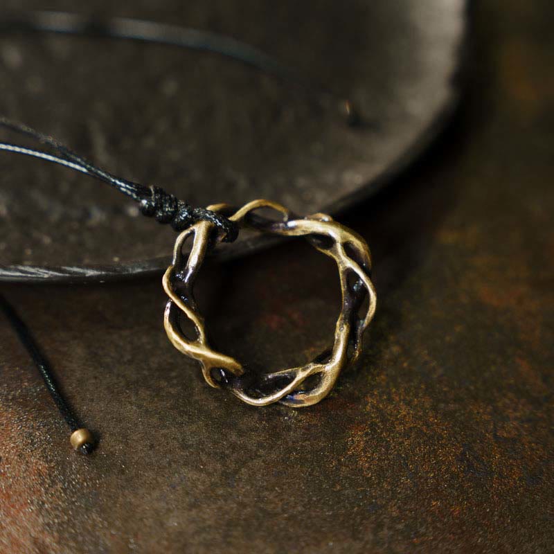 Vintage Copper Spiritual Necklace for Luck & Balance