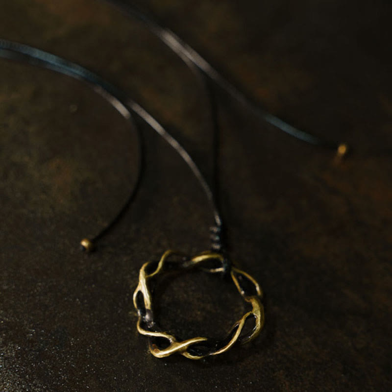 Vintage Copper Spiritual Necklace for Luck & Balance