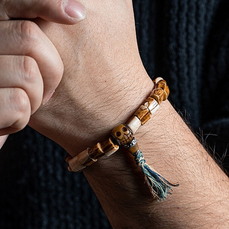 Deer Bone Yak Bone Wisdom Bracelet for Spiritual Protection