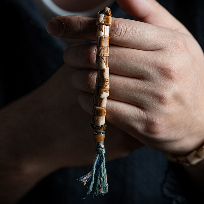Deer Bone Yak Bone Wisdom Bracelet for Spiritual Protection