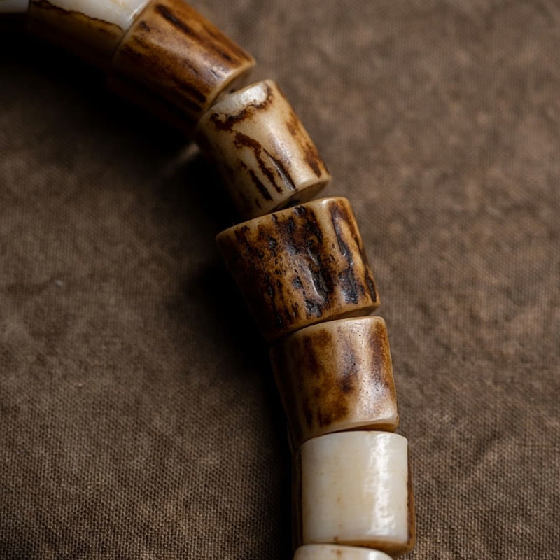 Deer Bone Yak Bone Wisdom Bracelet for Spiritual Protection