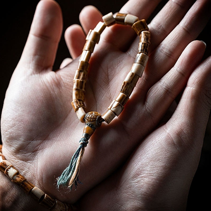 Deer Bone Yak Bone Wisdom Bracelet for Spiritual Protection