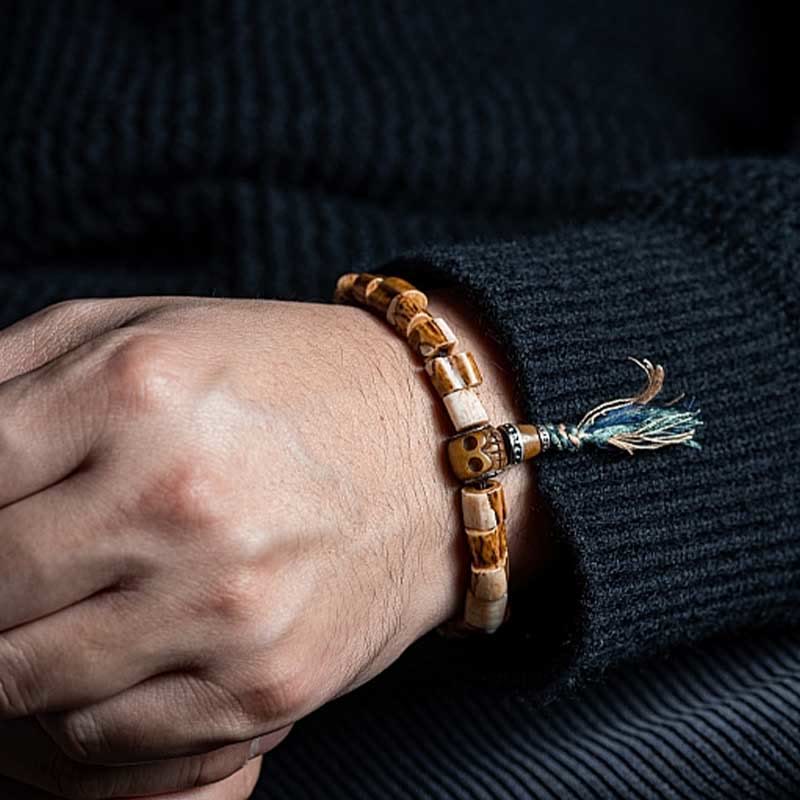 Deer Bone Yak Bone Wisdom Bracelet for Spiritual Protection