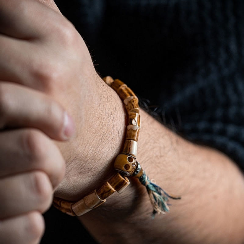 Deer Bone Yak Bone Wisdom Bracelet for Spiritual Protection