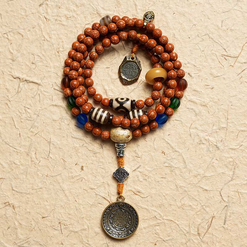 108 Perlen Bodhi Seed Mala Armband Halskette für Weisheit und Frieden