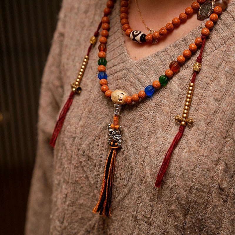 108 Perlen Bodhi Seed Mala Armband Halskette für Weisheit und Frieden