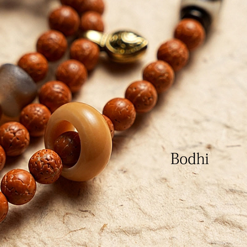 108 Perlen Bodhi Seed Mala Armband Halskette für Weisheit und Frieden
