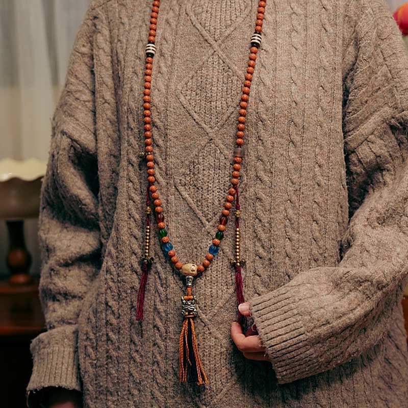 108 Perlen Bodhi Seed Mala Armband Halskette für Weisheit und Frieden