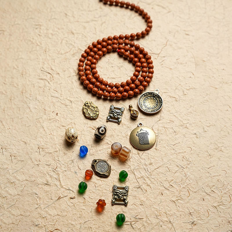 108 Perlen Bodhi Seed Mala Armband Halskette für Weisheit und Frieden