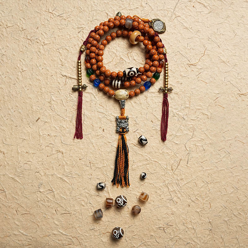 108 Perlen Bodhi Seed Mala Armband Halskette für Weisheit und Frieden