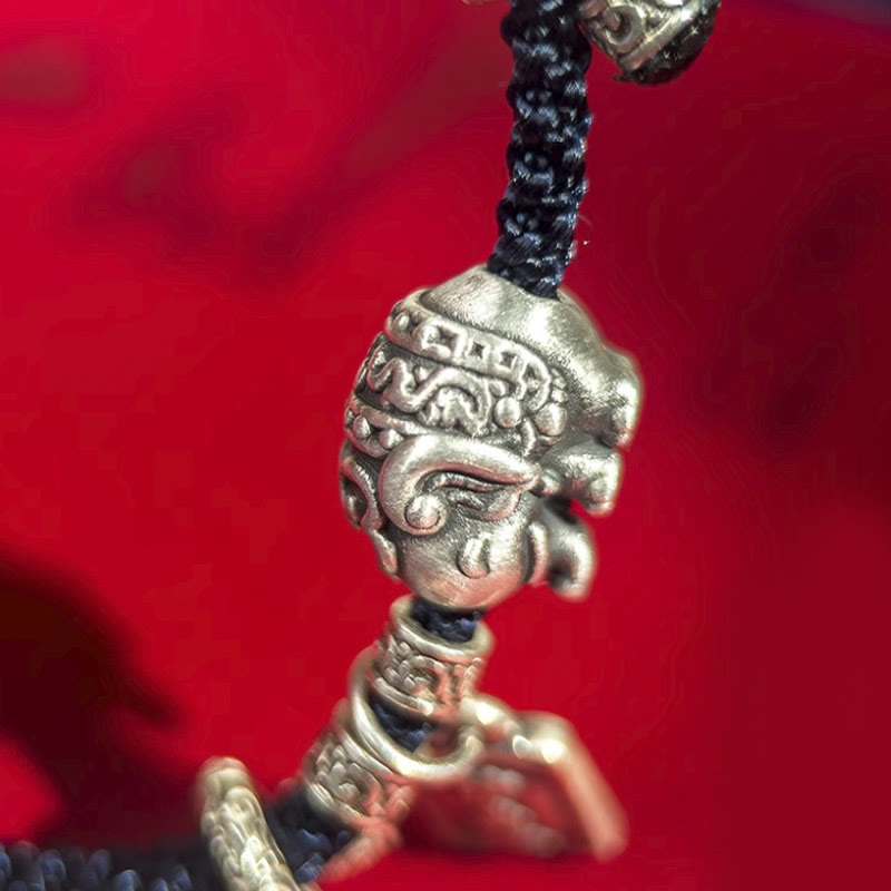 925 Sterling Silver Elephant Protection Amulet Bracelet